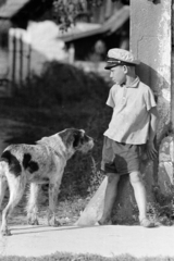 1969, Kereki Sándor, dog, sailor cap, kid, Fortepan #206120