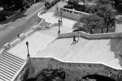 Hungary, Budapest I., Schulek lépcső a Halászbástya alatt és a Hunyadi János út., 1969, Kereki Sándor, stairs, Budapest, Fortepan #206130