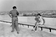 Hungary, Halászbástya, Budapest I., 1969, Kereki Sándor, Budapest, gaping, drawing board, looking back, Fortepan #206237