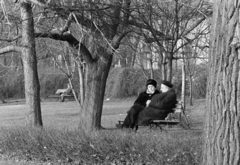 1974, Kereki Sándor, man and woman, bench, Fortepan #206394