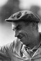 1969, Kereki Sándor, man, cap, portrait, face profile, smile, Fortepan #206416