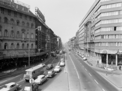 Magyarország, Budapest VII.,Budapest VIII., a Rákóczi út a Baross téri felüljáróról nézve., 1975, FŐFOTÓ, Budapest, Skoda 100, Wartburg 353, VAZ 2101, Fortepan #206681