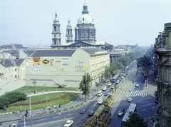 Hungary, Budapest V., kilátás a Bajcsy Zsilinszky út és a Bazilika felé, balra József Attila utca torkolata., 1975, FŐFOTÓ, colorful, basilica, vacant land, Budapest, Fortepan #206776