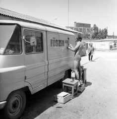 1976, FŐFOTÓ, Zuk-brand, sign painter, extinct crafts, Fortepan #207025