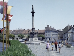 Hungary, Sopron, Várkerület (Lenin körút), Mária-oszlop., 1976, FŐFOTÓ, colorful, Marie pillar, Fortepan #207034