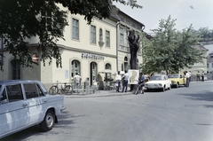 Hungary, Eger, Dobó István tér, balra a Gerl Mátyás utca., 1976, FŐFOTÓ, colorful, bicycle, Fortepan #207043