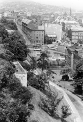 Magyarország, budai Vár, Budapest I., kilátás az északi kortinafalról, a Clark Ádám tér felé., 1977, FŐFOTÓ, Budapest, Fortepan #207256