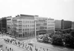 Hungary, Budapest VIII., József körút a Blaha Lujza térnél, szemben Népszabadság székház és távolabb a Corvin Áruház., 1978, FŐFOTÓ, Budapest, Fortepan #207265