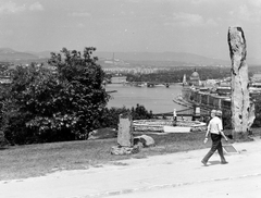 Hungary, Budapest I., kilátás a Gellérthegyről a Margit-sziget és a Parlament felé., 1978, FŐFOTÓ, Budapest, Fortepan #207280