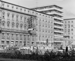 Magyarország, Győr, Rába Hotel a Szent István út (Tanácsköztársaság útja) - Baross Gábor (Lenin) úti sarkán a Városház (Szabadság) térről nézve., 1967, FŐFOTÓ, neon felirat, Fortepan #207456