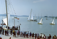 Magyarország, Balatonfüred, kikötő., 1967, FŐFOTÓ, vitorláshajó, színes, Balaton, Fortepan #207616