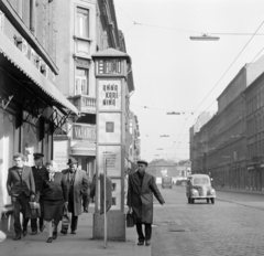 Magyarország, Budapest VII.,Budapest XIV., Thököly út, a Fővárosi Moziüzemi Vállalat (FŐMO) által forgalmazott filmek hirdetőoszlopa a Murányi utca kereszteződése előtt., 1968, FŐFOTÓ, Budapest, Fortepan #207855