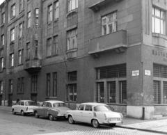 Magyarország, Budapest XIII., Váci út a Forgách utca torkolatánál., 1969, FŐFOTÓ, Skoda 1000 MB, Wartburg 311/312, Trabant 601, Budapest, Fortepan #208091