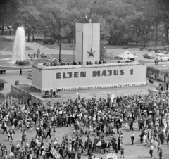 Hungary, Budapest XIV., Ötvenhatosok tere (Felvonulási tér), május 1-i felvonulás, a dísztribün., 1969, FŐFOTÓ, 1st of May parade, Budapest, Fortepan #208163