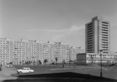 Hungary, Budapest XI., jobbra a Mérnök utcai óvoda, mögötte a Fejér Lipót (Török Ignác) utca 65. számú toronyház, távolabb a Tétényi út melletti panelházak látszanak., 1969, FŐFOTÓ, Budapest, Fortepan #208646