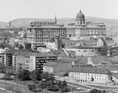 Hungary, Budapest I., kilátás a Gellérthegyről a Tabán és a Budavári Palota (egykor Királyi Palota) felé., 1969, FŐFOTÓ, Budapest, Fortepan #208651