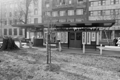 Magyarország, Budapest V., Erzsébet (Engels) tér, tejivó, cigaretta és étel automata. Jobbra a háttérben a Kerületi Tanács (később Polgármesteri Hivatal)., 1965, FŐFOTÓ, büfé, ételautomata, Budapest, Fortepan #209027