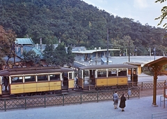 Hungary, Budapest II., Hűvösvölgyi út (Vörös Hadsereg útja), előtérben a villamos-végállomás, az út túloldalán az autóbusz-végállomás., 1961, FŐFOTÓ, Budapest, Best of, colorful, Fortepan #209147