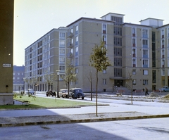 Magyarország, Budapest XI., Baranyai utca, szemben a Bölcső utca, távolban a Dombóvári úton álló lakóház látszik., 1962, FŐFOTÓ, Budapest, színes, Fortepan #209176