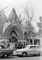 Magyarország, Városliget,Állatkert, Budapest XIV., főbejárat., 1962, FŐFOTÓ, Wartburg 311/312, állatkert, Budapest, Fortepan #209257