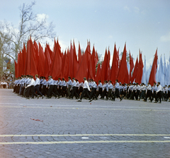 Magyarország, Budapest XIV., Ötvenhatosok tere (Felvonulási tér), május 1-i felvonulás., 1963, FŐFOTÓ, Budapest, május 1, színes, Fortepan #209298