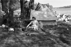 Germany, Berlin, Nyugat-Berlin, Wannsee., 1952, Jezsuita Levéltár, tent, camping, Fortepan #209420