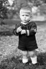 1947, Jezsuita Levéltár, portrait, kid, sailor blouse, Fortepan #209556