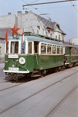 Magyarország, Budapest XXII., a felvétel a Leányka utca 3. számú ház közelében készült., 1958, Belházy Miklós, Budapest, villamos, vörös csillag, viszonylattábla, HÉV, Fortepan #209867