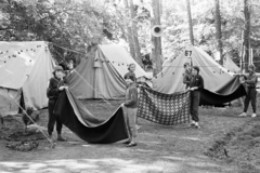 1969, Belházy Miklós, Young Pioneer camp, tent, speaker, blanket, Fortepan #209901