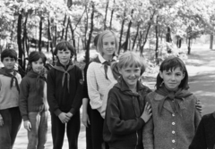 1969, Belházy Miklós, Young Pioneer camp, standing in line, Fortepan #209909