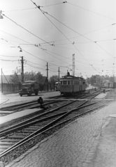 Magyarország, Budapest XI., Fehérvári (Szabadság) út, a felvétel a Budafok kocsiszín előtt készült., 1963, Belházy Miklós, villamos, Budapest, Fortepan #209969