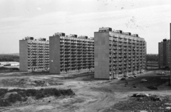 Magyarország, Újpalota, Budapest XV., az Erdőkerülő utca panelházai a Zsókavár utca 46-ból nézve., 1972, Belházy Miklós, lakótelep, panelház, Budapest, Fortepan #210157