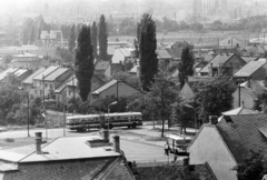 Magyarország, Budapest XI., kilátás Rátz László (Latinka Sándor) utca 48. számú házból a Bornemissza térre, keresztben a Tétényi út., 1972, Belházy Miklós, Budapest, Fortepan #210163