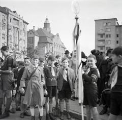 Magyarország, Budapest XI., Móricz Zsigmond (Horthy Miklós) körtér, háttérben a Fehérvári út torkolata., 1938, Belházy Miklós, Budapest, Fortepan #210211