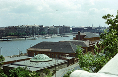 Magyarország, Gellérthegy, Budapest I.,Budapest V., kilátás a Szent Gellért lépcsőtől a Rudas fürdő és a Szabadság híd felé., 1972, Fürdőigazgatóság, Budapest, Fortepan #210369