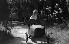 1955, Gresz Miklós, pedal car, Fortepan #210409