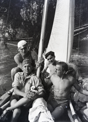 1937, Hámornik Balázs, sailboat, cap, paddle, Fortepan #210432