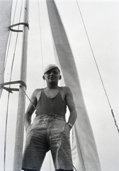 1937, Hámornik Balázs, sailboat, cap, Fortepan #210434