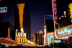 Amerikai Egyesült Államok, Nevada állam, Las Vegas, Fremont Street, szemben a Plaza Hotel & Casino., 1983, Herpay Gábor, Fortepan #210462