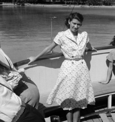 1949, Hontvári Judit, boat trip, lady, ship, Fortepan #210616