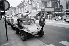 Belgium, Genk, Stationsstraat, jobbra a Marktstraat., 1973, Jakab Antal, Volkswagen-márka, Volkswagen Buggy, Fortepan #210626