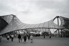 Germany, Munich, Olimpiai Park, Coubertinplatz, az olimpiai úszóversenyek helyszíne., 1976, Jakab Antal, modern architecture, Hyperbolic paraboloid shells , Fortepan #210653