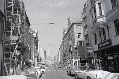 Germany, Munich, Sendlinger Strasse a Marienplatz felé, a háttérben középen az Új Városháza tornya., 1976, Jakab Antal, Fortepan #210674