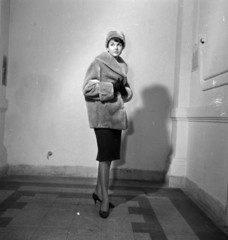 1955, Kotnyek Antal, fur coat, Fortepan #210920