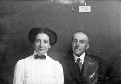 Hungary, a felvétel az ún. Stickyback-portréfotográfiai modell szerint készült., 1920, Del Medico Imre, portrait, man and woman, double portrait, Fortepan #21105