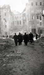 Magyarország, Budapest VIII., Práter utca a József körút felé nézve, szemben a lerombolt József körút 81. számú ház., 1956, Pölöskei János, forradalom, épületkár, Budapest, Fortepan #211052