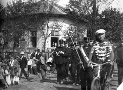 1911, Solymosi András, medal, Best of, drum major, bicycle, wind band, Fortepan #211136