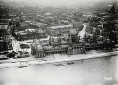 Hungary, Budapest V., légifotó a Parlamentről és a Kossuth Lajos térről., 1923, ETH Zürich, aerial photo, Danube, Budapest, Fortepan #211147