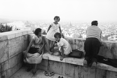 Hungary, Budapest XI., a felvétel a Felszabadulási Emlékműnél, a Szabadság szobor talapzatánál készült. Kilátás a Parlament és a Bazilika felé., 1961, ETH Zürich, Budapest, Fortepan #211188