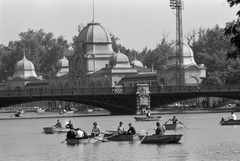 Magyarország, Városliget, Budapest XIV., Városligeti-tó, a híd mögött a Műjégpálya épülete., 1966, ETH Zürich, Budapest, Fortepan #211224